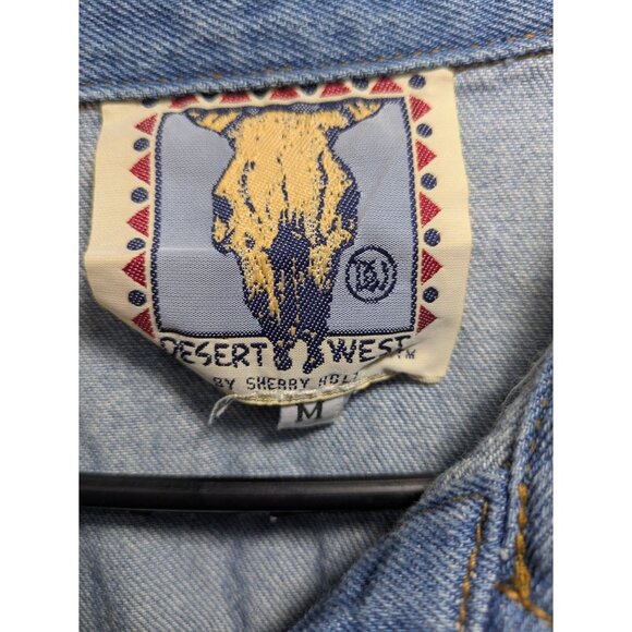 Vintage Desert West Denim Jacket Cropped Button Front Western Style, Size M - Picture 6 of 9